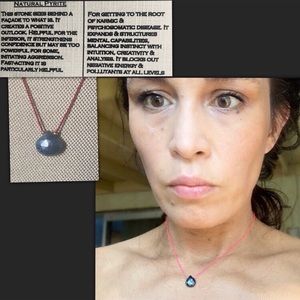 Natural Metallic Gunmetal Pyrite Floating Necklace